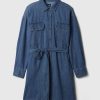 Belted Denim Mini Shirtdress