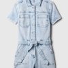 Belted Denim Romper