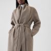Belted Double-Faced Wool Scarf Coat