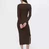 Boatneck Rib Midi Sweater Dress