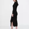 Boatneck Rib Midi Sweater Dress