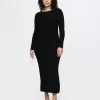 Boatneck Rib Midi Sweater Dress