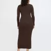 Boatneck Rib Midi Sweater Dress