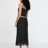 Burnout Velvet Midi Skirt