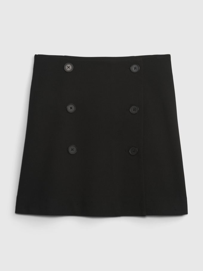 Button-Front Mini Skirt