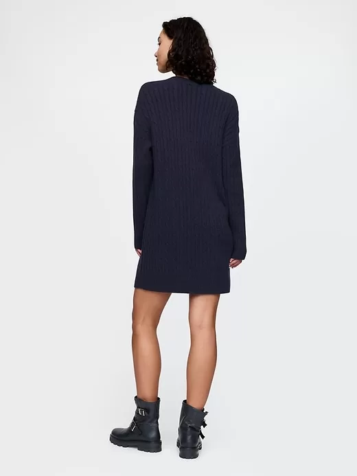 CashSoft Cable-Knit Mini Sweater Dress CashSoft Cable-Knit Mini Sweater Dress