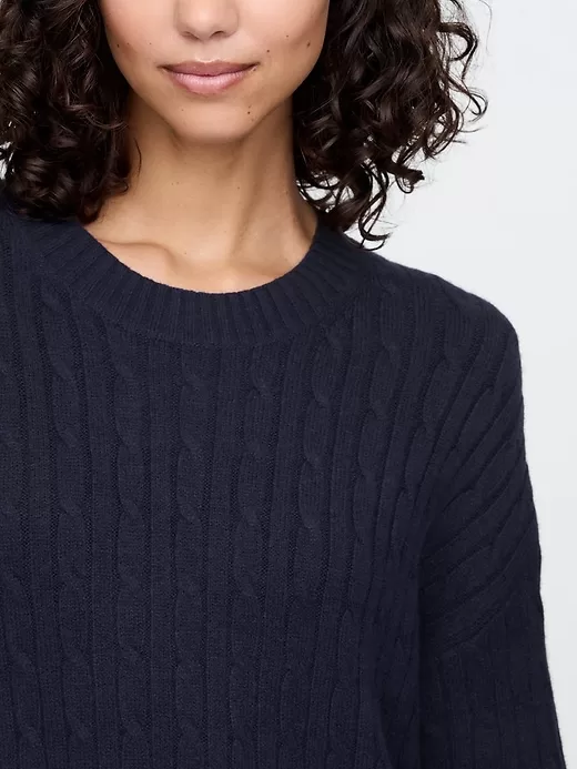 CashSoft Cable-Knit Mini Sweater Dress CashSoft Cable-Knit Mini Sweater Dress