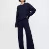 CashSoft Cable-Knit Sweater Pants