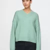 CashSoft Cropped High V-Neck Sweater