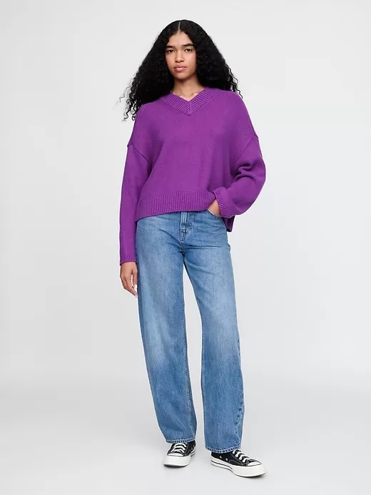 CashSoft Cropped High V-Neck Sweater CashSoft Cropped High V-Neck Sweater
