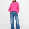 CashSoft Cropped High V-Neck Sweater