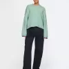 CashSoft Cropped High V-Neck Sweater