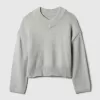 CashSoft Cropped High V-Neck Sweater