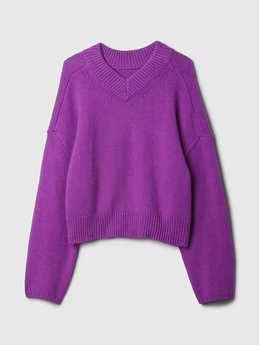 CashSoft Cropped High V-Neck Sweater CashSoft Cropped High V-Neck Sweater