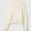 CashSoft Cropped High V-Neck Sweater