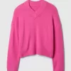 CashSoft Cropped High V-Neck Sweater