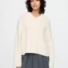 CashSoft Cropped High V-Neck Sweater