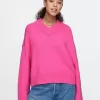 CashSoft Cropped High V-Neck Sweater