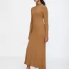 CashSoft Pleated Rib Maxi Sweater Dress