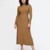 CashSoft Pleated Rib Maxi Sweater Dress