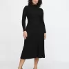 CashSoft Pleated Rib Maxi Sweater Dress