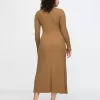 CashSoft Pleated Rib Maxi Sweater Dress
