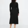 CashSoft Pleated Rib Maxi Sweater Dress