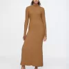 CashSoft Pleated Rib Maxi Sweater Dress