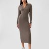 CashSoft Rib Midi Polo Sweater Dress