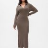 CashSoft Rib Midi Polo Sweater Dress
