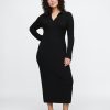CashSoft Rib Midi Polo Sweater Dress