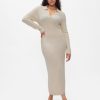 CashSoft Rib Midi Polo Sweater Dress