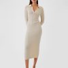 CashSoft Rib Midi Polo Sweater Dress