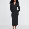 CashSoft Rib Midi Polo Sweater Dress