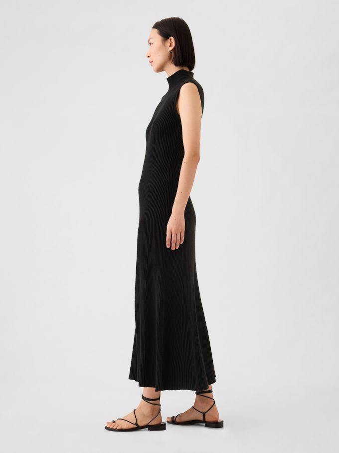CashSoft Rib Mockneck Maxi Sweater Dress