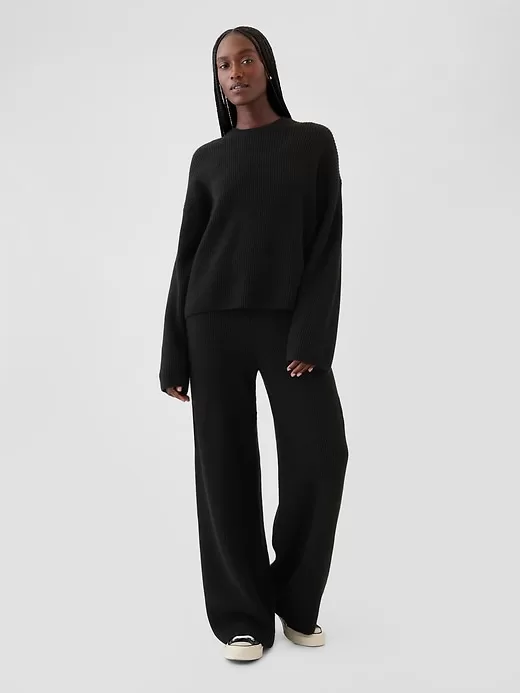 CashSoft Shaker-Stitch Crewneck Sweater CashSoft Shaker-Stitch Crewneck Sweater