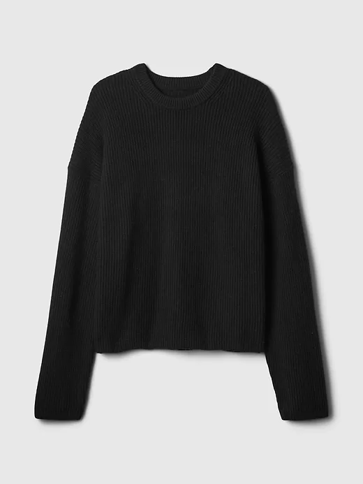 CashSoft Shaker-Stitch Crewneck Sweater CashSoft Shaker-Stitch Crewneck Sweater