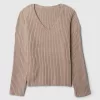 CashSoft Wide Rib V-Neck Sweater