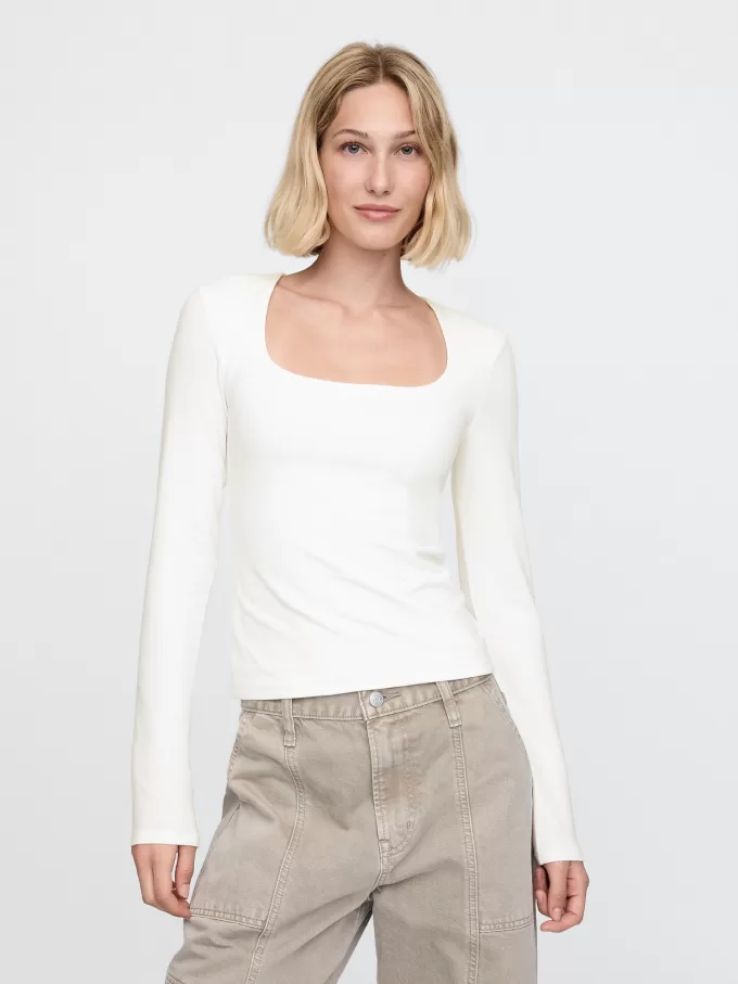 CloseKnit Jersey Square-Neck Top