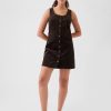 Corduroy Button Mini Dress