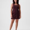 Corduroy Button Mini Dress