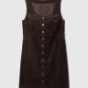 Corduroy Button Mini Dress