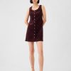 Corduroy Button Mini Dress