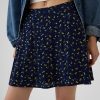 Crepe Floral Mini Skirt