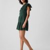 Crinkle Gauze Embroidered Mini Dress