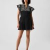 Crinkle Gauze Embroidered Mini Dress Crinkle Gauze Embroidered Mini Dress