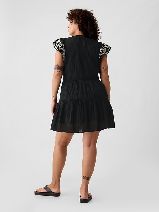 Crinkle Gauze Embroidered Mini Dress Crinkle Gauze Embroidered Mini Dress