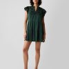 Crinkle Gauze Embroidered Mini Dress