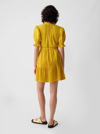 Crinkle Gauze Mini Dress