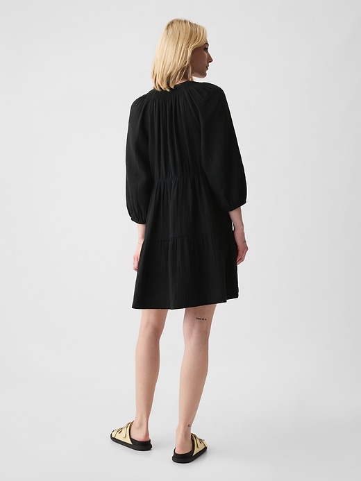 Crinkle Gauze Tiered Mini Dress Crinkle Gauze Tiered Mini Dress